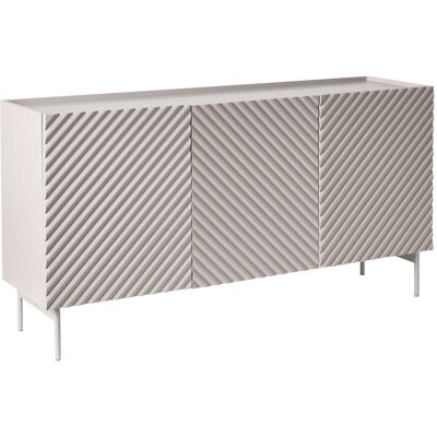 BELIANI Credenza Moderna A 3 Ante Per Soggiorno O Camera Da Letto In Mdf Con Gambe In Metallo Beige Chiaro Yaraka BELIANI Credenza Moderna A 3 Ante Per Soggiorno O Camera Da Letto In Mdf Con Gambe In Metallo Beige Chiaro Yaraka