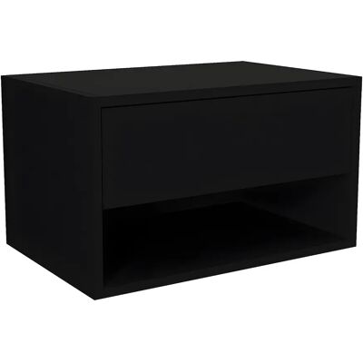 Unique Comodino Sospeso 1 Cassetto E 1 Nicchia Nero - Ritami Unique Comodino Sospeso 1 Cassetto E 1 Nicchia Nero - Ritami