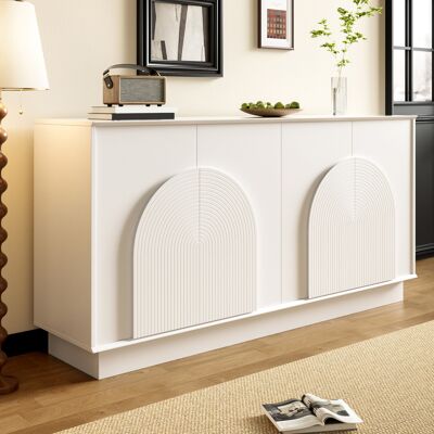 OKMYHOME Madia Mobile Contenitore 4 Ante Mdf Bianco 160 Cm OKMYHOME Madia Mobile Contenitore 4 Ante Mdf Bianco 160 Cm