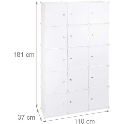 HELLOSHOP26 Mensola A Cubo, Contenitore Per Armadio, 11 Scomparti, 2 Aste In Plastica Bianca 1300012622 HELLOSHOP26 Mensola A Cubo, Contenitore Per Armadio, 11 Scomparti, 2 Aste In Plastica Bianca 1300012622