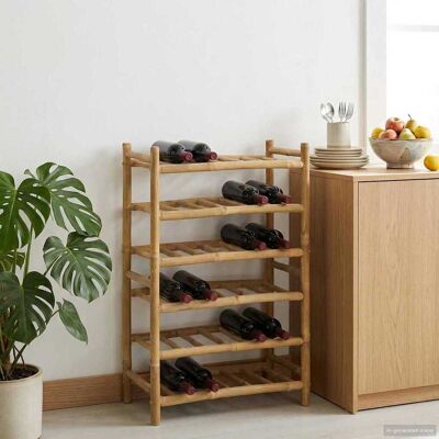 VIDAXL Portabottiglie Naturale 57 X 29,5 X 72 Cm Bambù VIDAXL Portabottiglie Naturale 57 X 29,5 X 72 Cm Bambù