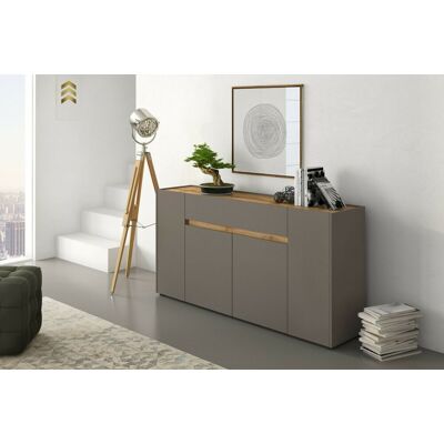 BRICOZONE Credenza Moderna Madia In Melaminico Con 4 Ante E 1 Cassetto Mobile Contenitore Sala Da Pranzo Soggiorno Design Senza Maniglie Elegante Capiente 170 X 85 X 40 Cm Beige BRICOZONE Credenza Moderna Madia In Melaminico Con 4 Ante E 1 Cassetto Mobile Contenitore Sala Da Pranzo Soggiorno Design Senza Maniglie Elegante Capiente 170 X 85 X 40 Cm Beige