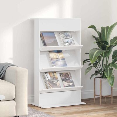 VIDAXL Scaffale Per Riviste Bianco 70 X 41 X 126 Cm Legno VIDAXL Scaffale Per Riviste Bianco 70 X 41 X 126 Cm Legno