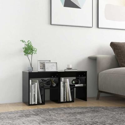 VIDAXL Comodini 2 Pz Neri 40x30x40 Cm In Legno Multistrato - VIDAXL Comodini 2 Pz Neri 40x30x40 Cm In Legno Multistrato -