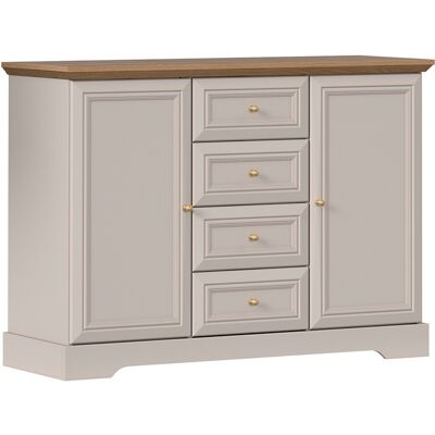 PETITS-MEUBLES Buffet 2 Ante 4 Cassetti Dulci Cashmere E Marrone 91,5cm PETITS-MEUBLES Buffet 2 Ante 4 Cassetti Dulci Cashmere E Marrone 91,5cm