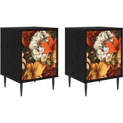 VIDAXL Armadio Da Notte Gennep 2 Pz Rovere Nero 36 X 33 X 51 Cm VIDAXL Armadio Da Notte Gennep 2 Pz Rovere Nero 36 X 33 X 51 Cm