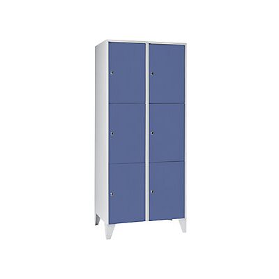 Armadio con serratura Wolf - 6 scomparti - Blu RAL 5014 Armadio con serratura Wolf - 6 scomparti - Blu RAL 5014