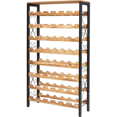 MOPHORN Portabottiglie Da Pavimento Per 48 Bottiglie Con 8 Ripiani, Struttura Indipendente Con Capacità Di Carico Totale Di 80 Kg E Piedini Regolabili, Ideale Per Cucina O Bar, Colore Nero MOPHORN Portabottiglie Da Pavimento Per 48 Bottiglie Con 8 Ripiani, Struttura Indipendente Con Capacità Di Carico Totale Di 80 Kg E Piedini Regolabili, Ideale Per Cucina O Bar, Colore Nero