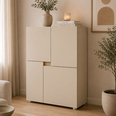 DMORA Credenza Lerinito, Madia Un Ripiano, 2 Vani, Apertura Battente, 60x42x84h Cm Beige Cashmere DMORA Credenza Lerinito, Madia Un Ripiano, 2 Vani, Apertura Battente, 60x42x84h Cm Beige Cashmere