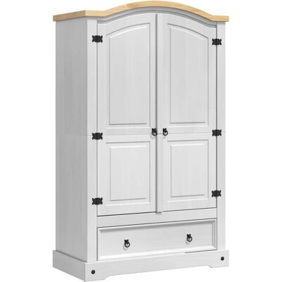 VIDAXL Guardaroba Corona Bianco 101 X 52 X 170 Cm Pino Massello VIDAXL Guardaroba Corona Bianco 101 X 52 X 170 Cm Pino Massello