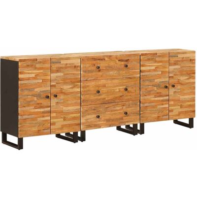 VIDAXL Credenza 3 Pcs Marrone 60 X 33 X 75 Cm Legno Di Mango VIDAXL Credenza 3 Pcs Marrone 60 X 33 X 75 Cm Legno Di Mango