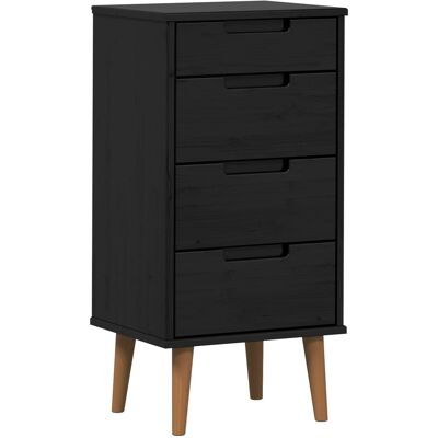 VIDAXL Cassettiera Molde Nero 40 X 35 X 82 Cm Legno Massello Di Pino VIDAXL Cassettiera Molde Nero 40 X 35 X 82 Cm Legno Massello Di Pino