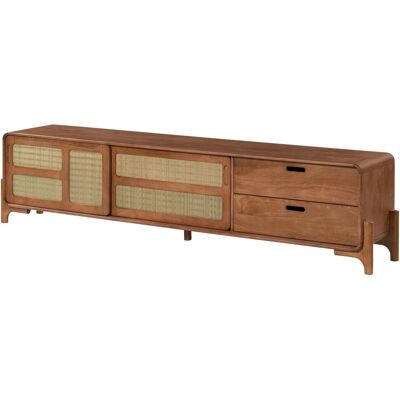 Massivmoebel24 Mobile Tv Mango Marrone Chiaro Laccato 220x40x50 Cm Montato Parzialmente Mizumi 105 Massivmoebel24 Mobile Tv Mango Marrone Chiaro Laccato 220x40x50 Cm Montato Parzialmente Mizumi 105