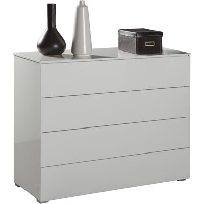 Comò Bianco Laccato COMPOSAD - Design Moderno - 4 Cassetti - 108x85x44 cm Comò Bianco Laccato COMPOSAD - Design Moderno - 4 Cassetti - 108x85x44 cm