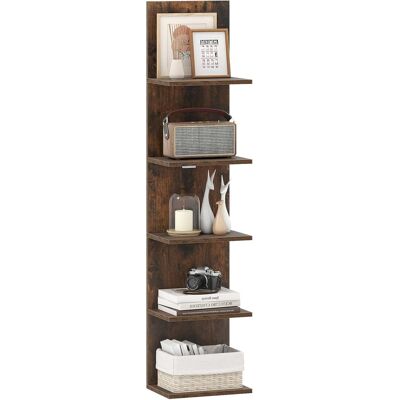 COSTWAY Scaffale Verticale A 5 Ripiani In Legno,per Camera Da Letto,30x21,5x129 Cm,marrone COSTWAY Scaffale Verticale A 5 Ripiani In Legno,per Camera Da Letto,30x21,5x129 Cm,marrone
