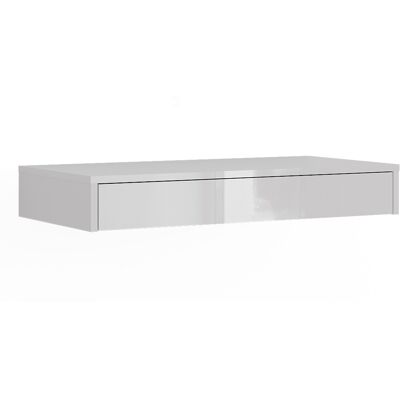 Vicco Libreria Da Parete Sherry, Bianco/bianco Lucido, 81.4 X 12 Cm Con Cassetto, Vicco Libreria Da Parete Sherry, Bianco/bianco Lucido, 81.4 X 12 Cm Con Cassetto,