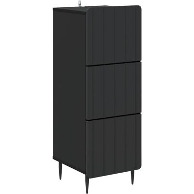 VIDAXL Mobile Con Cassetti Nero 33 X 34,5 X 92 Cm Legno VIDAXL Mobile Con Cassetti Nero 33 X 34,5 X 92 Cm Legno