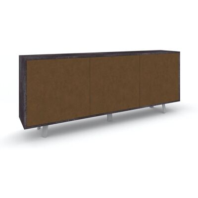 GIORDANOSHOP Mobile Soggiorno Madia 3 Ante 177x41x74 Cm Ossido Nero E Ruggine GIORDANOSHOP Mobile Soggiorno Madia 3 Ante 177x41x74 Cm Ossido Nero E Ruggine