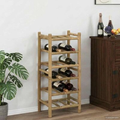 VIDAXL Portabottiglie Naturale 32,5 X 29,5 X 72 Cm Bambù VIDAXL Portabottiglie Naturale 32,5 X 29,5 X 72 Cm Bambù