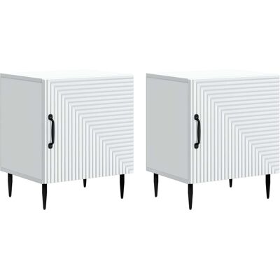 VIDAXL Armadio Da Notte 2 Pcs Bianco 43 X 34,5 X 50 Cm VIDAXL Armadio Da Notte 2 Pcs Bianco 43 X 34,5 X 50 Cm
