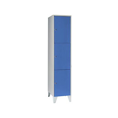 Armadio in acciaio con serratura - 3 scomparti - Blu chiaro - Armadio di stoccaggio Armadio in acciaio con serratura - 3 scomparti - Blu chiaro - Armadio di stoccaggio