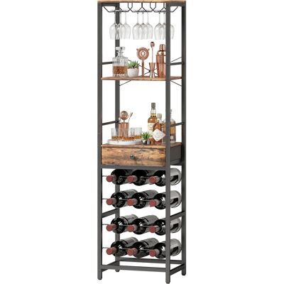 HOMCOM Mobile Bar Con Cassetto E Portabicchieri, Marrone Rustico HOMCOM Mobile Bar Con Cassetto E Portabicchieri, Marrone Rustico