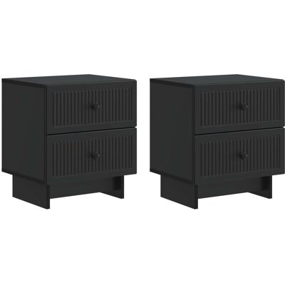 VIDAXL Armadio Da Notte Con Cassetto 2 Pcs Nero 43 X 34,5 X 47,5 VIDAXL Armadio Da Notte Con Cassetto 2 Pcs Nero 43 X 34,5 X 47,5