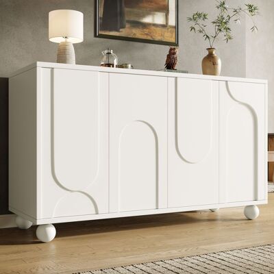 MODENVIE Madia Contenitore Con Ripiano Regolabile E Chiusura A Pressione, Antiribaltamento, Per Soggiorno, 120×35×71 Cm MODENVIE Madia Contenitore Con Ripiano Regolabile E Chiusura A Pressione, Antiribaltamento, Per Soggiorno, 120×35×71 Cm