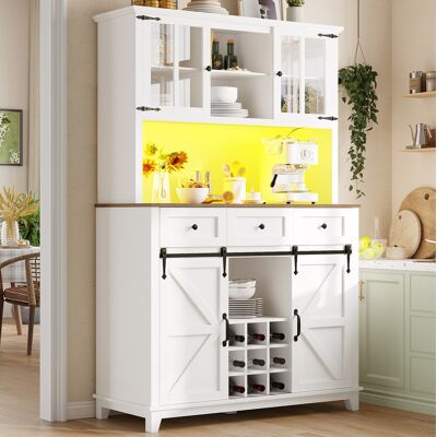 OKMYHOME Mobile Contenitore 105x38.4x180 Vetrina Led App Bianco OKMYHOME Mobile Contenitore 105x38.4x180 Vetrina Led App Bianco