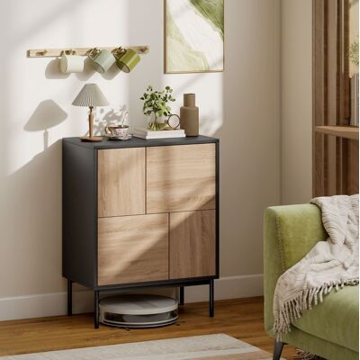 OKMYHOME Madia Credenza 4 Ante Push-to-open Legno E Metallo OKMYHOME Madia Credenza 4 Ante Push-to-open Legno E Metallo