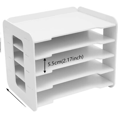 OEM Organizzatore Da Scrivania A 5 Ripiani, Struttura Resistente, Colore Bianco OEM Organizzatore Da Scrivania A 5 Ripiani, Struttura Resistente, Colore Bianco