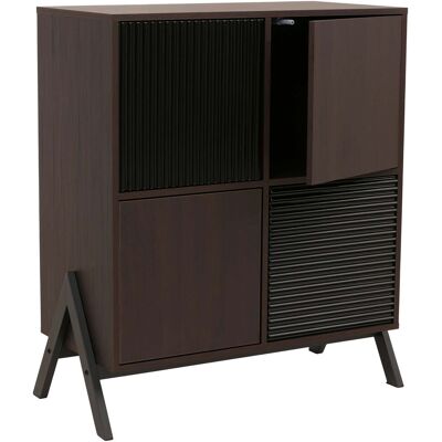 DÉCOSHOP26 Cassettiera Dal Design Moderno Con 4 Ante E Scomparti 94 X 79 X 40 Cm Finitura Noce Mdf E Metallo 040009206 DÉCOSHOP26 Cassettiera Dal Design Moderno Con 4 Ante E Scomparti 94 X 79 X 40 Cm Finitura Noce Mdf E Metallo 040009206