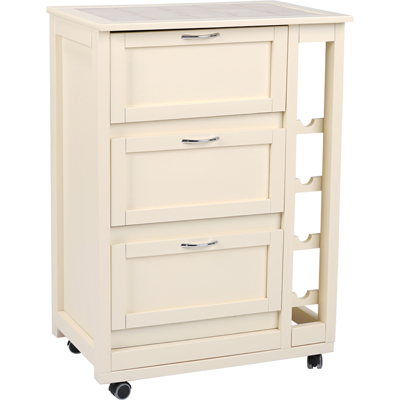 LIBEROSHOPPING Carrello Mobiletto Con Ante A Ribalta E Portabottiglie In Legno Avorio LIBEROSHOPPING Carrello Mobiletto Con Ante A Ribalta E Portabottiglie In Legno Avorio