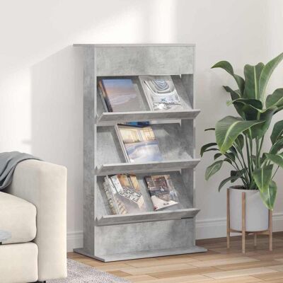 VIDAXL Scaffale Per Riviste Grigio Cemento 70 X 41 X 126 Cm VIDAXL Scaffale Per Riviste Grigio Cemento 70 X 41 X 126 Cm