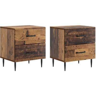 VIDAXL Armadio Da Notte 2 Pz Legno Antico 43 X 34,5 X 47,5 Cm VIDAXL Armadio Da Notte 2 Pz Legno Antico 43 X 34,5 X 47,5 Cm