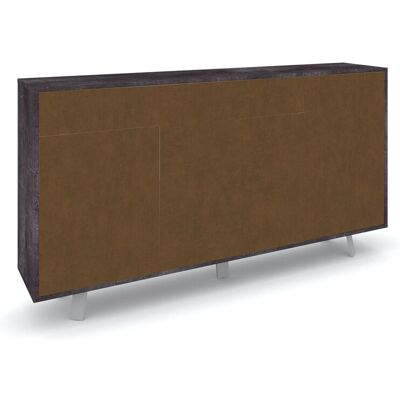 GIORDANOSHOP Mobile Soggiorno Madia 3 Ante 3 Cassetti 164x41x92 Cm Ossido Nero E Ruggine GIORDANOSHOP Mobile Soggiorno Madia 3 Ante 3 Cassetti 164x41x92 Cm Ossido Nero E Ruggine