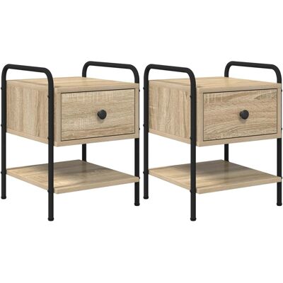VIDAXL Armadio Da Notte 2 Pz Rovere Sonoma 35 X 36,5 X 47 Cm VIDAXL Armadio Da Notte 2 Pz Rovere Sonoma 35 X 36,5 X 47 Cm