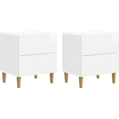 VIDAXL Armadio Da Notte 2 Pcs Bianco Lucido 43 X 34,5 X 48 Cm VIDAXL Armadio Da Notte 2 Pcs Bianco Lucido 43 X 34,5 X 48 Cm