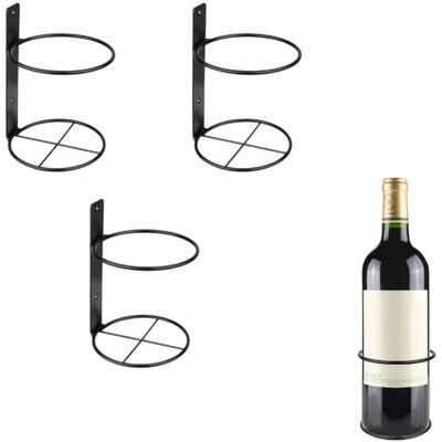 OEM Set Di Tre Portabottiglie Da Parete In Metallo - Per Esporre Bottiglie Di Vino E Per Un Tocco Decorativo - 13,5 X 9,5 Cm (nero) OEM Set Di Tre Portabottiglie Da Parete In Metallo - Per Esporre Bottiglie Di Vino E Per Un Tocco Decorativo - 13,5 X 9,5 Cm (nero)