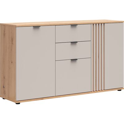 PETITS-MEUBLES Buffet 3 Ante 2 Cassetti Ezra Cashmere E Marrone 87cm PETITS-MEUBLES Buffet 3 Ante 2 Cassetti Ezra Cashmere E Marrone 87cm