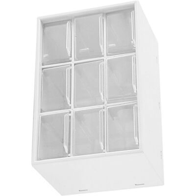Infinite Organizzatore Da Scrivania A 9 Scomparti Con Cassetti, Contenitore Per Cosmetici E Accessori, In Plastica Bianca. Infinite Organizzatore Da Scrivania A 9 Scomparti Con Cassetti, Contenitore Per Cosmetici E Accessori, In Plastica Bianca.