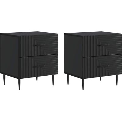 VIDAXL Armadio Da Notte Con Cassetto 2 Pcs Nero 43 X 34,5 X 47,5 VIDAXL Armadio Da Notte Con Cassetto 2 Pcs Nero 43 X 34,5 X 47,5