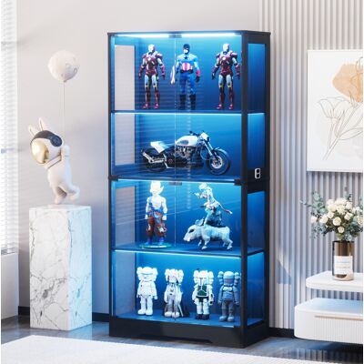 OKMYHOME Mobile Contenitore 80x35x165 Led Sensore Vetro Nero OKMYHOME Mobile Contenitore 80x35x165 Led Sensore Vetro Nero