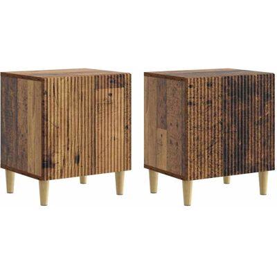 VIDAXL Armadio Da Notte 2 Pcs Legno Antico 43 X 34,5 X 50 Cm VIDAXL Armadio Da Notte 2 Pcs Legno Antico 43 X 34,5 X 50 Cm