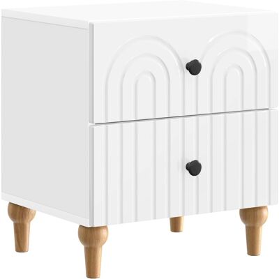 VIDAXL Armadio Da Notte Con Cassetto Bianco Lucido 43 X 34,5 X 48 Cm VIDAXL Armadio Da Notte Con Cassetto Bianco Lucido 43 X 34,5 X 48 Cm
