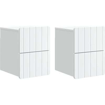 VIDAXL Mobiletto Da Notte A Muro 2 Pcs Bianco 33 X 34,5 X 43 Cm VIDAXL Mobiletto Da Notte A Muro 2 Pcs Bianco 33 X 34,5 X 43 Cm
