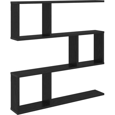 VIDAXL Scaffale Da Parete Rovere Nero 80 X 12 X 79,5 Cm VIDAXL Scaffale Da Parete Rovere Nero 80 X 12 X 79,5 Cm