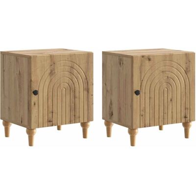 VIDAXL Armadio Da Notte 2 Pcs Rovere Artigianale 43 X 34,5 X 50 VIDAXL Armadio Da Notte 2 Pcs Rovere Artigianale 43 X 34,5 X 50