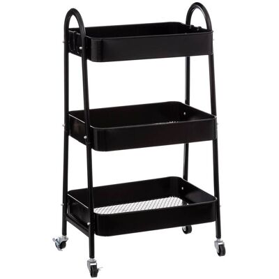 5FIVE SIMPLY SMART Carrello Metallico A 3 Livelli, Nero - 5five 5FIVE SIMPLY SMART Carrello Metallico A 3 Livelli, Nero - 5five