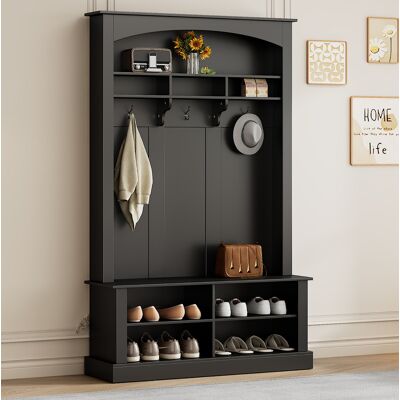OKMYHOME Mobile Contenitore 120 Cm Scarpiera Con Ganci Nero OKMYHOME Mobile Contenitore 120 Cm Scarpiera Con Ganci Nero